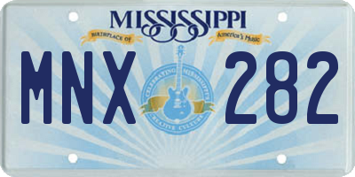 MS license plate MNX282
