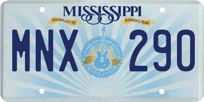 MS license plate MNX290