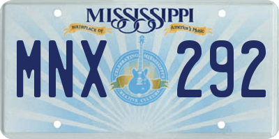 MS license plate MNX292