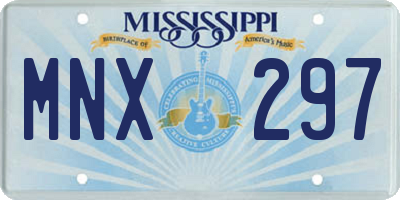 MS license plate MNX297