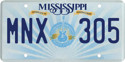MS license plate MNX305