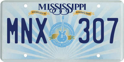 MS license plate MNX307