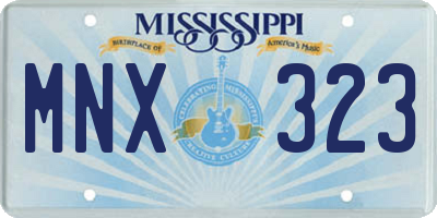 MS license plate MNX323