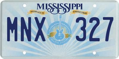 MS license plate MNX327