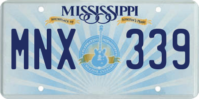 MS license plate MNX339