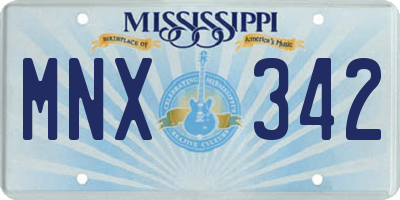 MS license plate MNX342