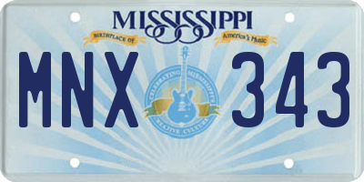 MS license plate MNX343