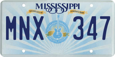 MS license plate MNX347