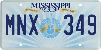 MS license plate MNX349