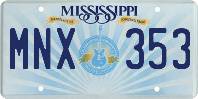 MS license plate MNX353