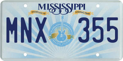 MS license plate MNX355