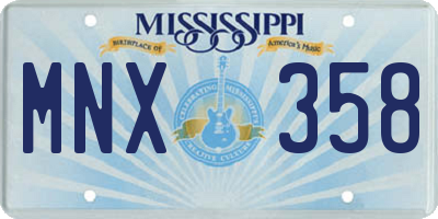 MS license plate MNX358
