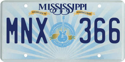 MS license plate MNX366