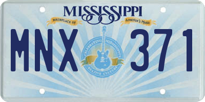 MS license plate MNX371