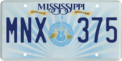 MS license plate MNX375