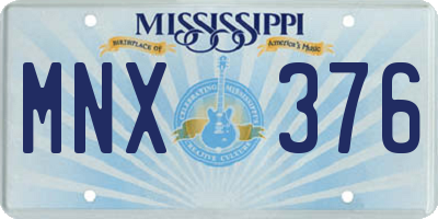 MS license plate MNX376