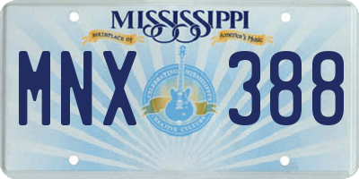 MS license plate MNX388