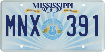 MS license plate MNX391