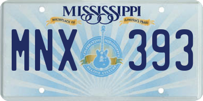 MS license plate MNX393