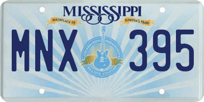 MS license plate MNX395