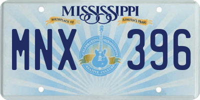 MS license plate MNX396
