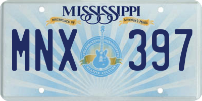 MS license plate MNX397