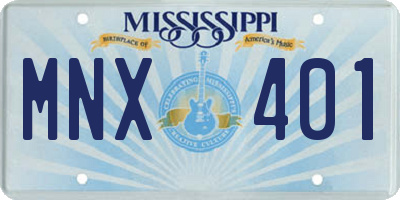 MS license plate MNX401