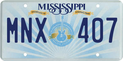 MS license plate MNX407