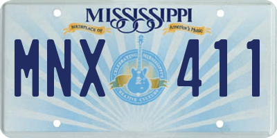 MS license plate MNX411