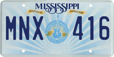MS license plate MNX416