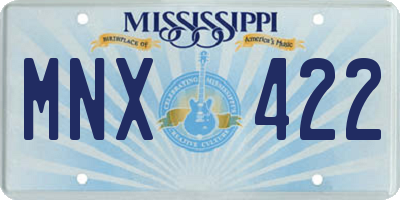MS license plate MNX422