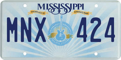 MS license plate MNX424