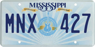 MS license plate MNX427