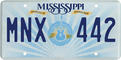 MS license plate MNX442