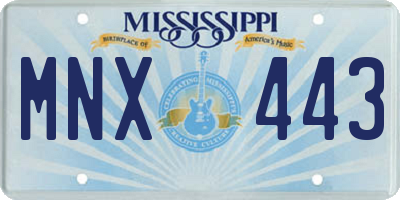 MS license plate MNX443