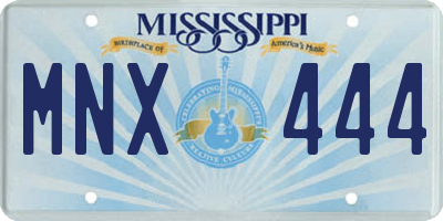 MS license plate MNX444