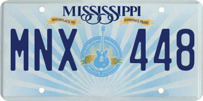 MS license plate MNX448