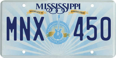 MS license plate MNX450