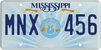 MS license plate MNX456