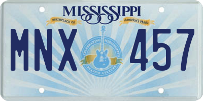 MS license plate MNX457