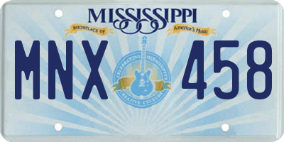MS license plate MNX458