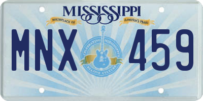 MS license plate MNX459
