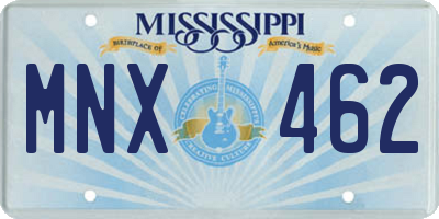 MS license plate MNX462