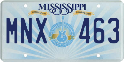 MS license plate MNX463