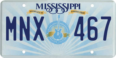 MS license plate MNX467