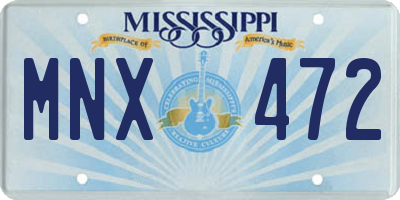 MS license plate MNX472