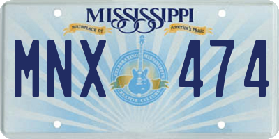 MS license plate MNX474