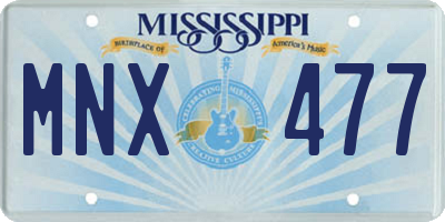 MS license plate MNX477