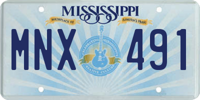 MS license plate MNX491