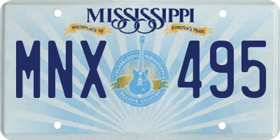 MS license plate MNX495